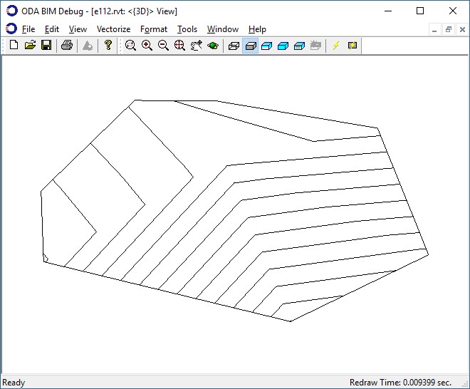 A picture of a topography surface constructed by points and facets