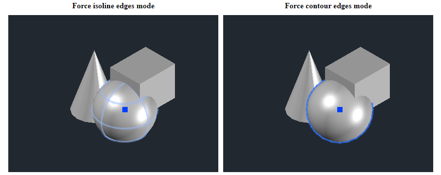Force isoline edges mode Force contour edges mode